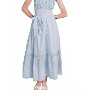 NEW LOVE THE LABEL elowen maxi skirt in blue/white